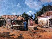 Antonio Carvalho de Silva Porto Na cisterna France oil painting artist